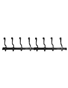 Porte-manteaux Mural Fer Forgé Et Bois - 40 Cm - Noir Et Rouge (Occasion Vintage)