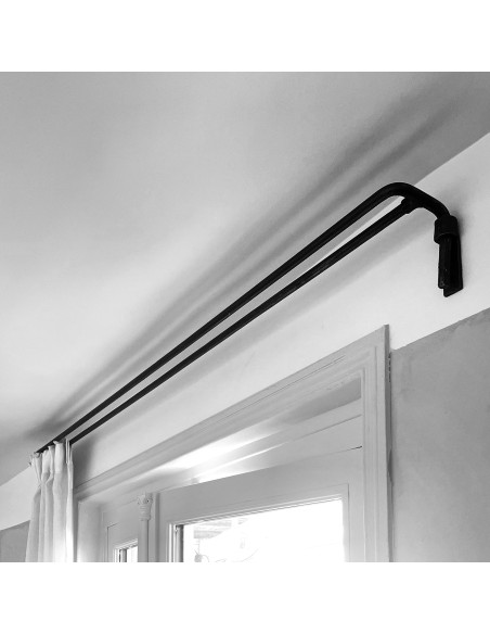 Tringle à Rideau COUDÉE DOUBLE en fer forgé main