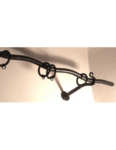 Support mural tringle à rideau en fer forgé main  BASIK 15cm
