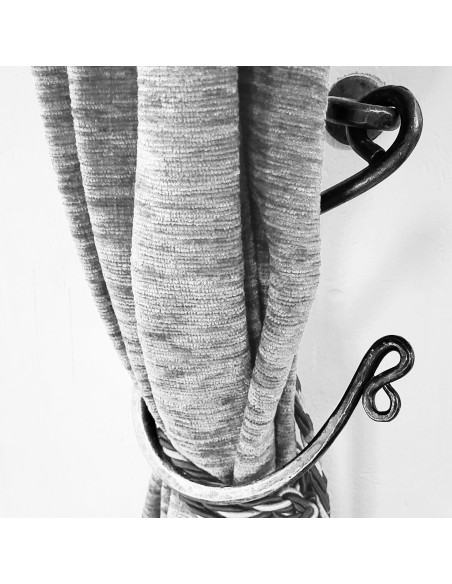 Embrasse rideau articulée en fer forgé main