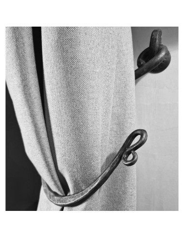 Embrasse rideau articulée en fer forgé main