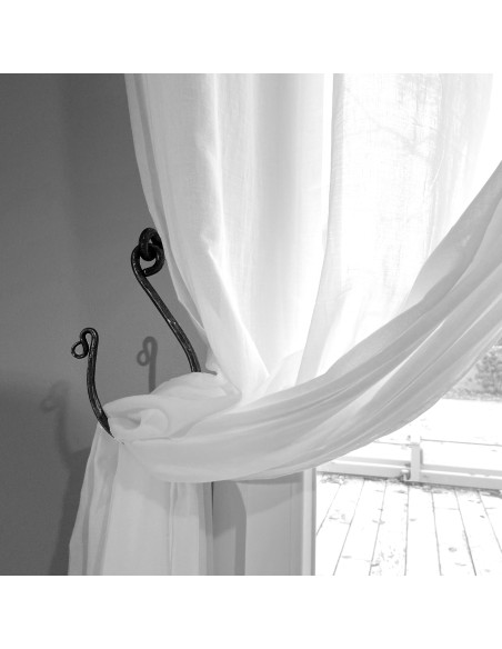 Embrasse rideau articulée en fer forgé main