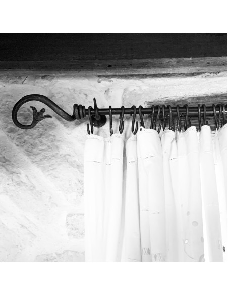 Support mural de Tringle à Rideau en fer forgé main