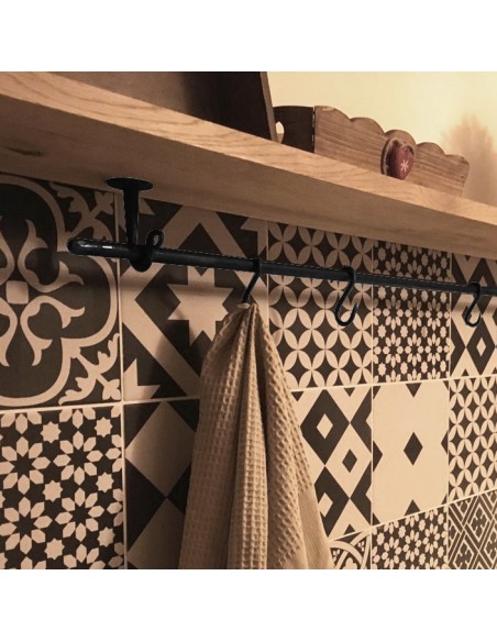 Support plafond de Tringle à Rideau en fer forgé main