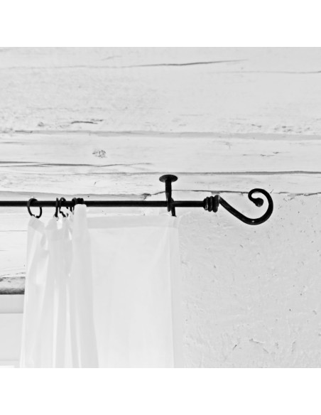 Support plafond de Tringle à Rideau en fer forgé main