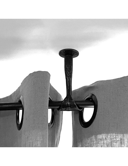 Support/raccord mural de Tringle à Rideau en fer forgé main Support/raccord mural de Tringle à Rideau en fer forgé main