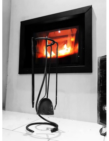 Set serviteur cheminée en fer forgé main DONJON