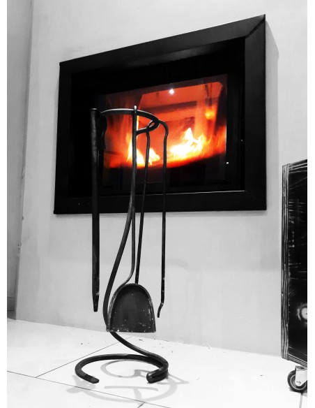 Set serviteur cheminée en fer forgé main DONJON