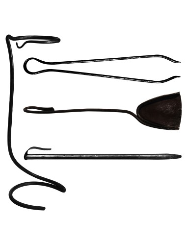 Set serviteur cheminée en fer forgé main DONJON