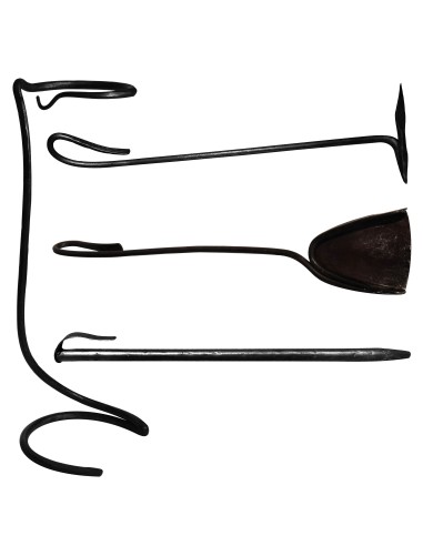 Set serviteur cheminée en fer forgé main DONJON