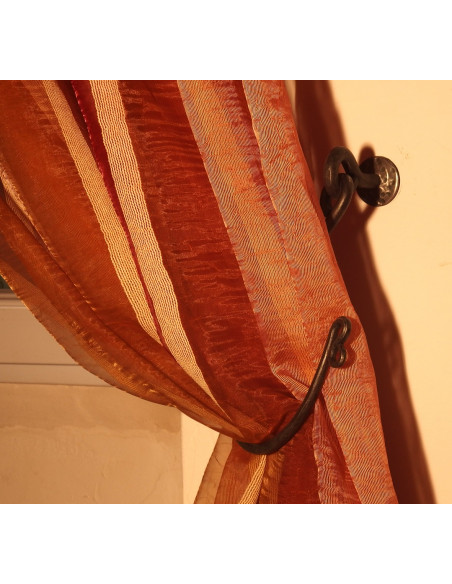 Embrasse rideau articulée en fer forgé main