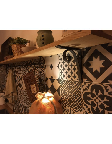 Équerre/Potence murale en fer forgé main