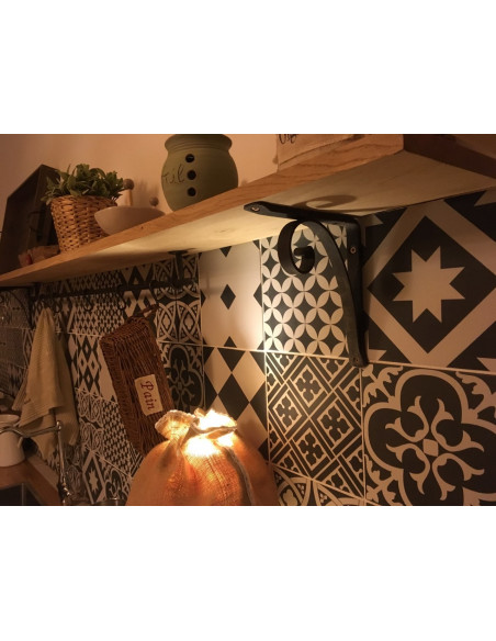 Équerre/Potence murale en fer forgé main