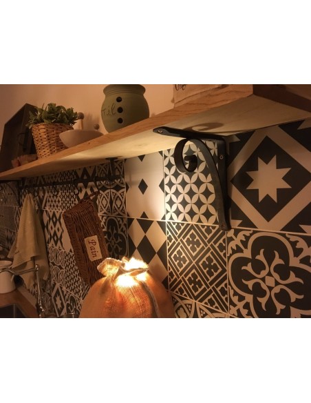 Équerre/Potence murale en fer forgé main