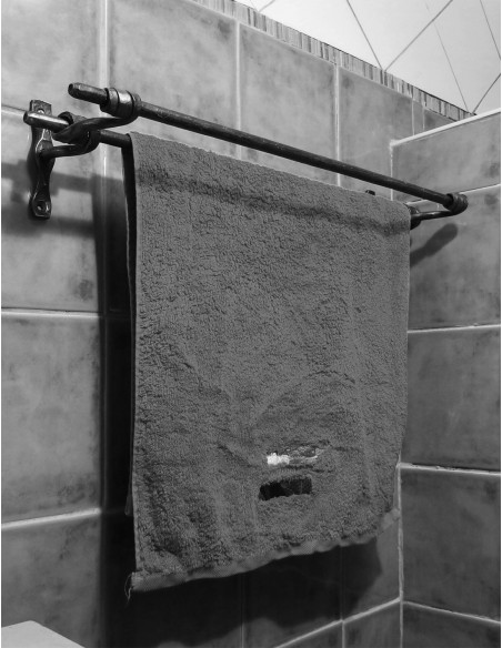 Porte serviette double en fer forgé main HORIZON