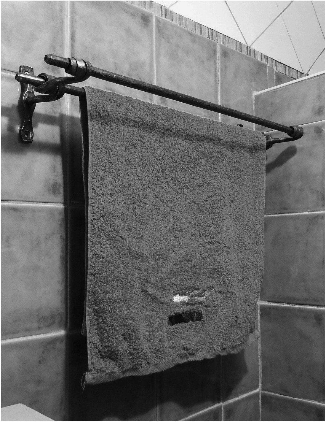 Porte Serviette Double Salle de Bain, Noir Barre ,Porte Serviette , Porte  Essuie Salle de Bain sans