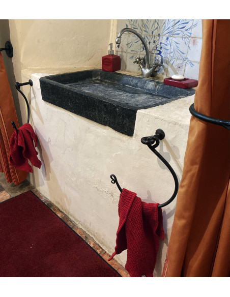 Porte serviette en fer forgé main