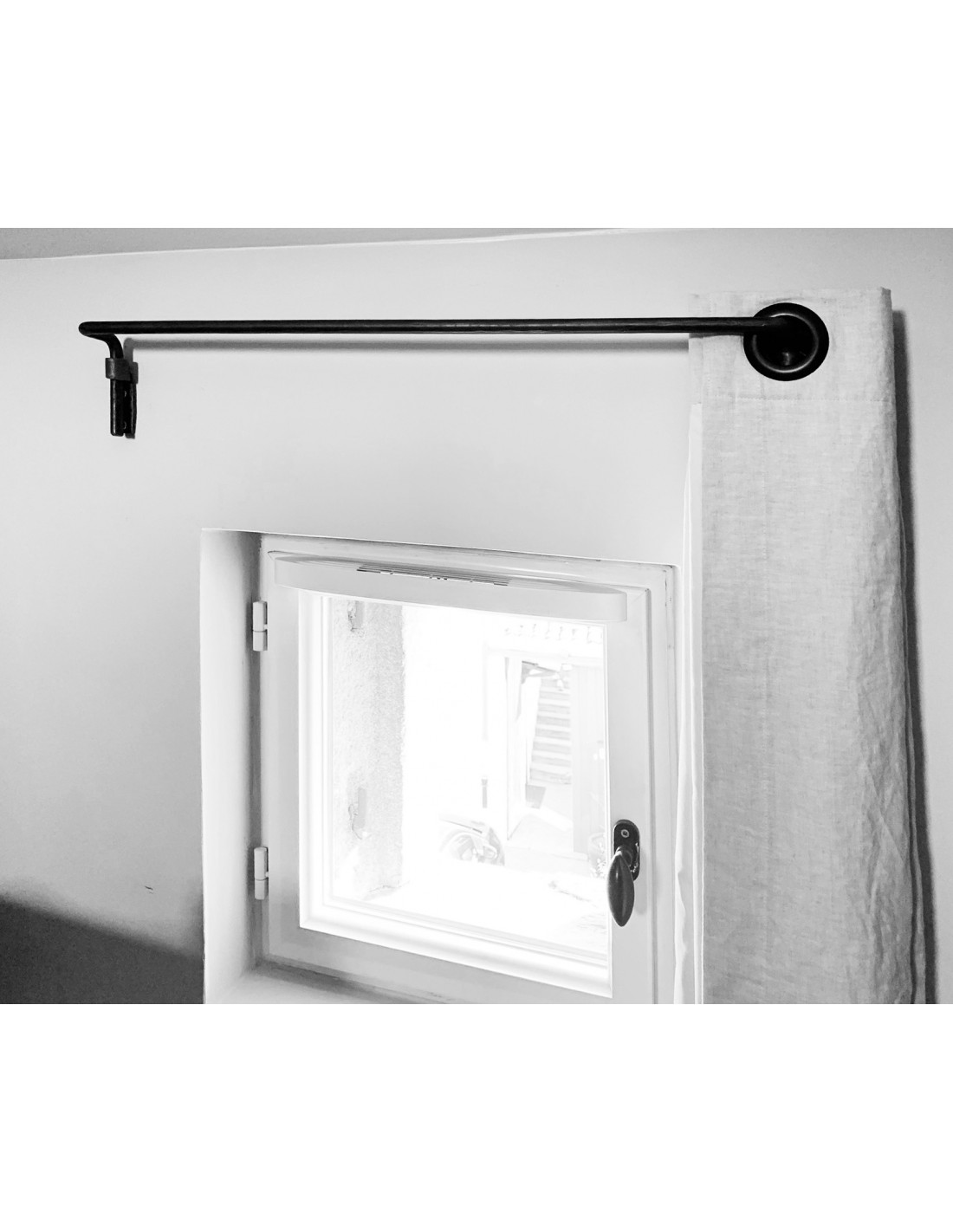 Tringle à Rideau à Bras Oscillant - Support Pour Panneaux Latéraux De Fenêtre - Bras Pivotant 180° - Charge Jusqu'à 9,9 Kg