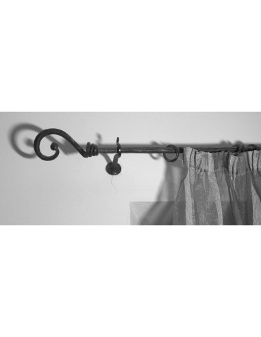 Embout Tringle à Rideau en fer forgé main VOLUTE